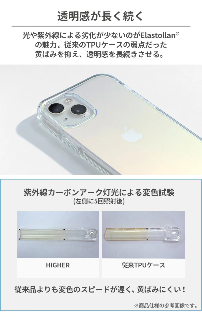 オーロラ カメラ保護 黄ばみにくい HIGHER ケース【iPhone 15/15 Pro/14/14 Pro/14 Plus/14 Pro Max/13/12/12 Pro/8/7/SE(第2/第3世代)専用】 - Image 9