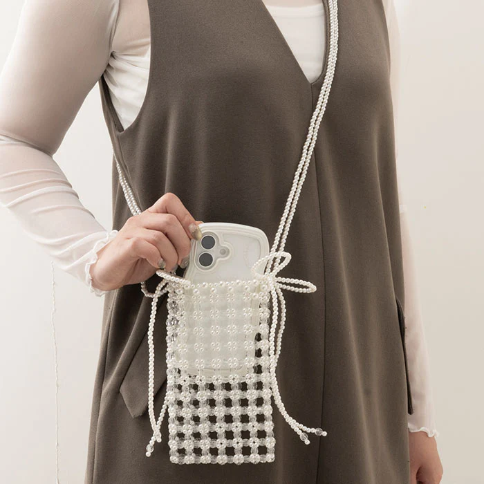 sorureda! ビーズショルダーポーチ(パール/クリア) - Image 7